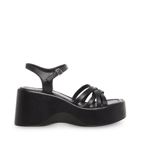 Sandalias de Plataforma Steve Madden Crazy30 Cuero Mujer Negras | ES EI129E